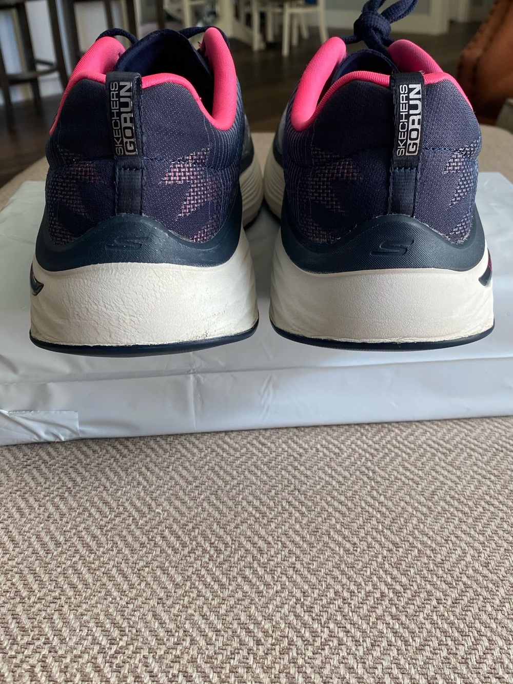Skechers Navy and Pink Arch Fit Athletic Shoe Covers - Picture 3 of 7